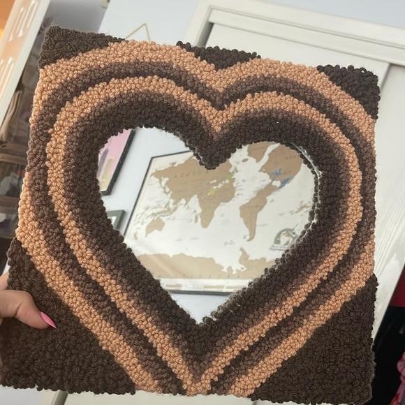 Tufted Heart Mirror (Chocolate Ombré) - Picture 1 of 2